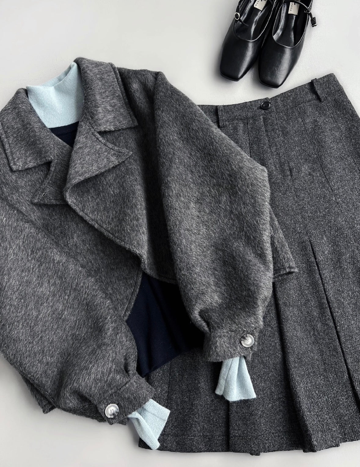 Floral 100% Wool Ruffle Cropped Jacket