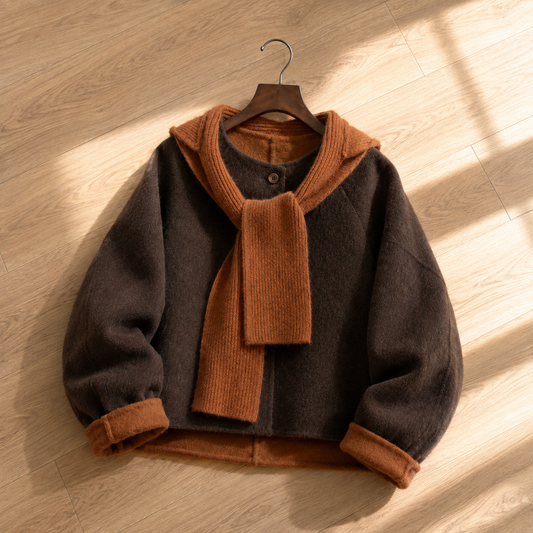 Mori Knit Hood 100% Pure Wool Jacket