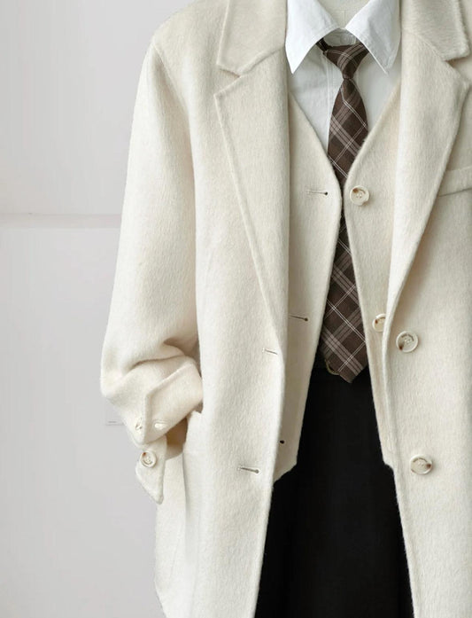 Avery Layered 100% Wool Blazer with Detachable Vest- 2 Colors