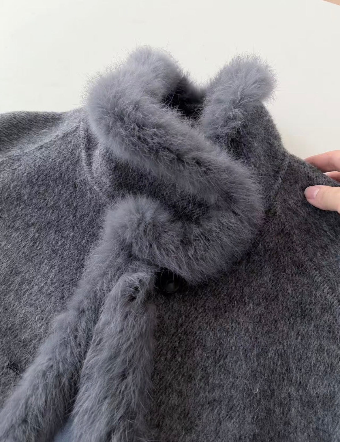 Elowen Fur-Trim Wool Coat