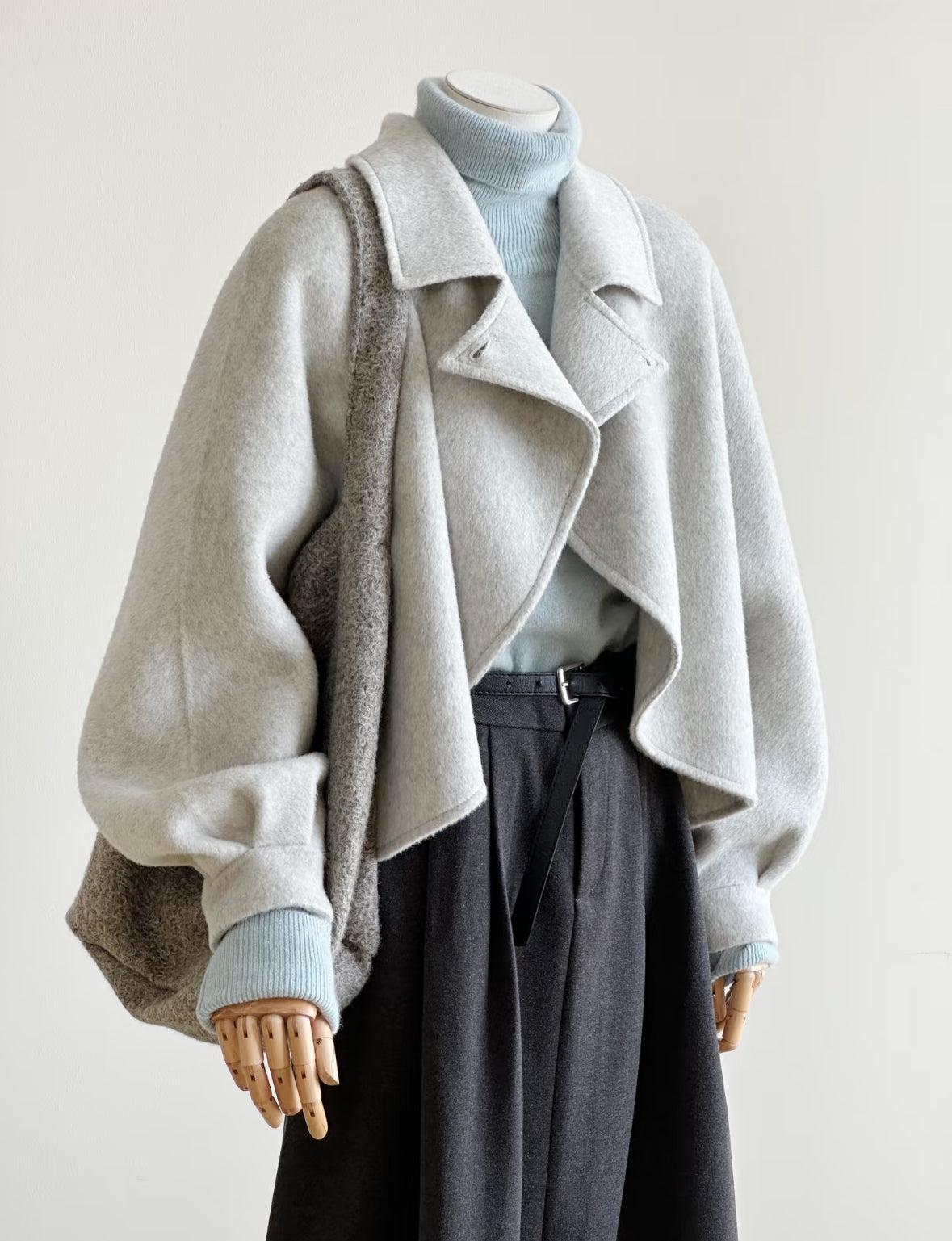 Floral Short Ruffle Wool Jacket – TheGraceTreasures