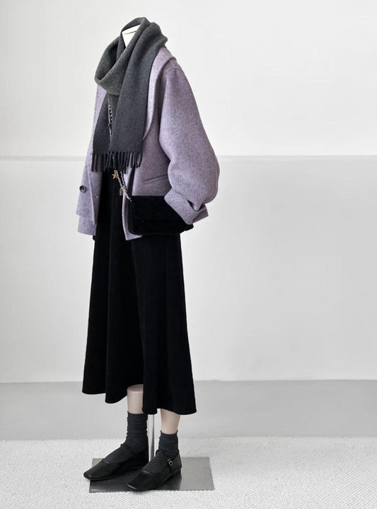 Iris Cropped Wool Jacket - Lavender
