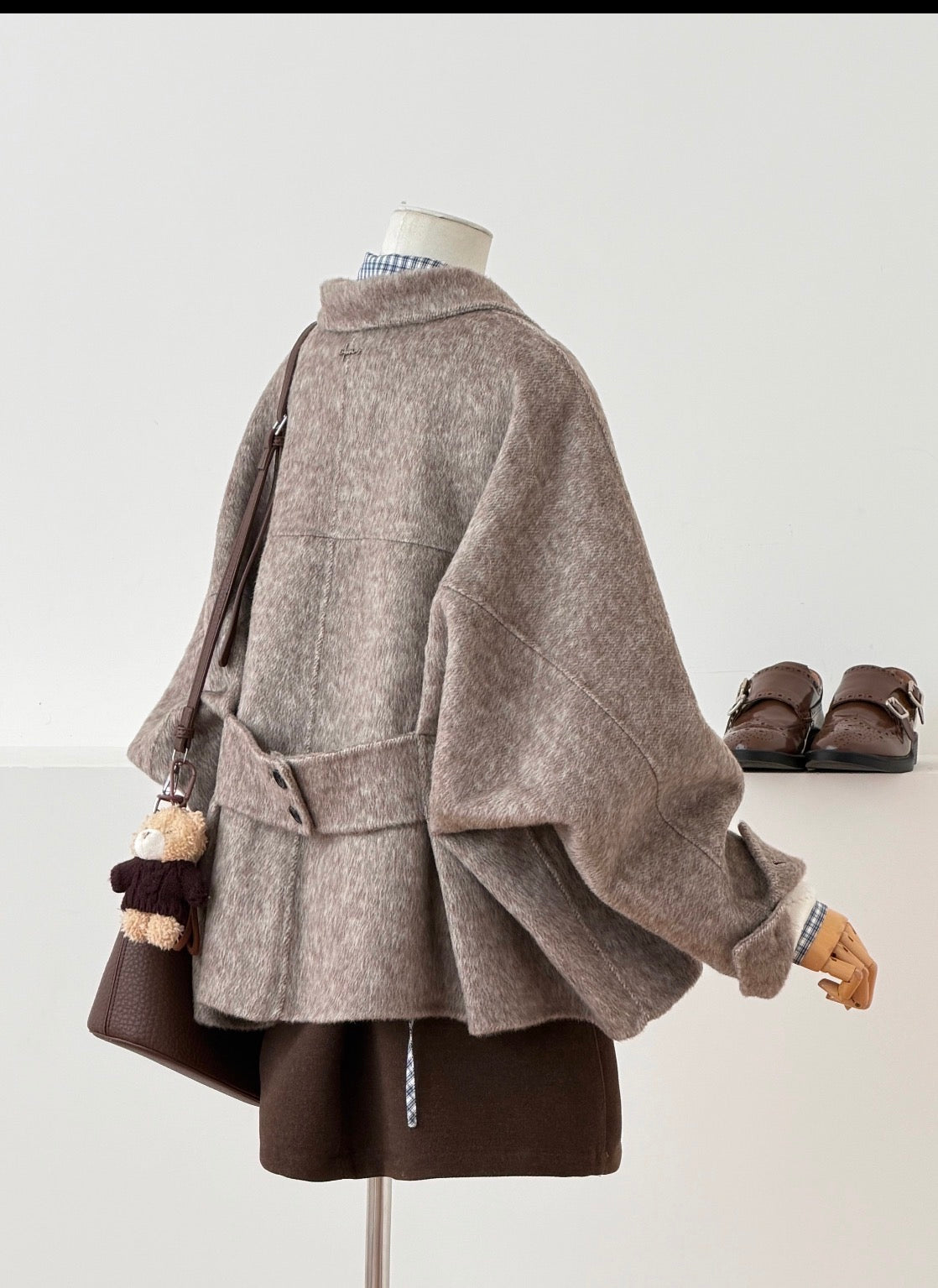 Elara Batwing Relaxed Fit Wool Jacket