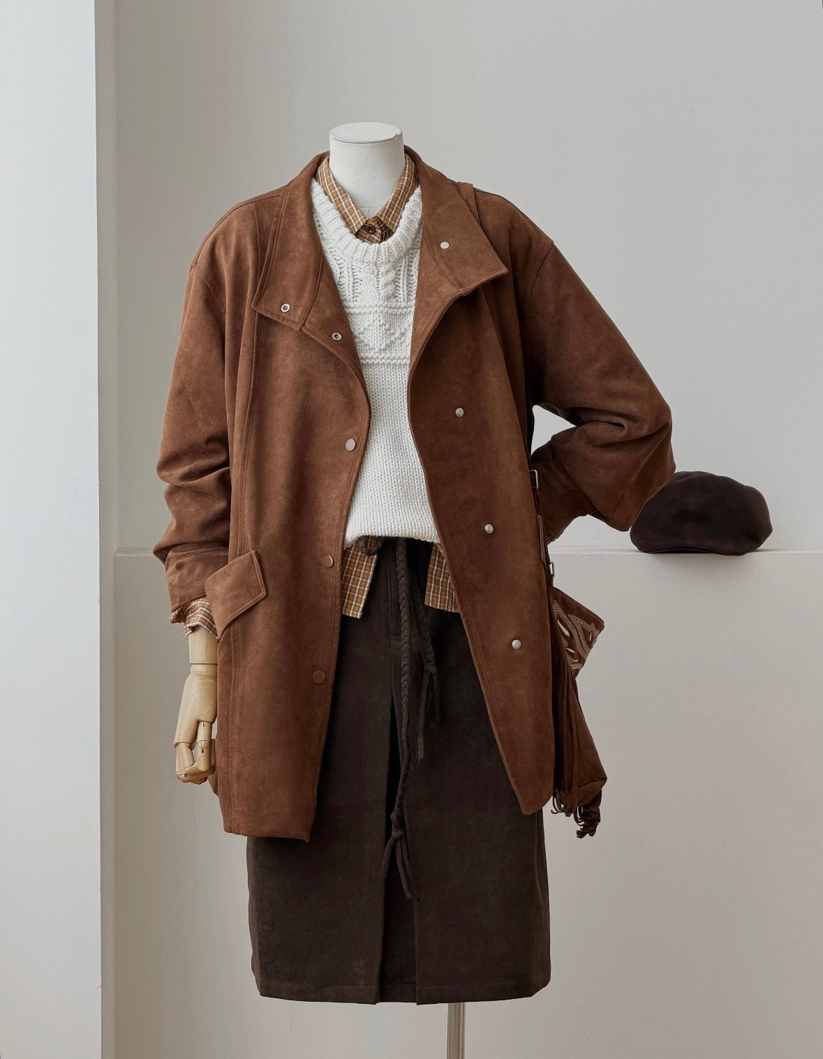 Cedar Faux Suede Coat