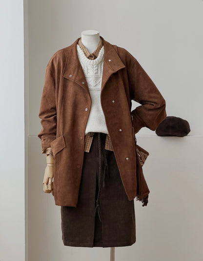 Cedar Faux Suede Coat
