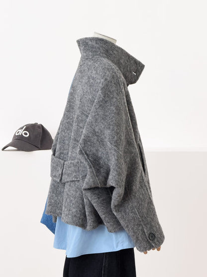 Elara Batwing Relaxed Fit Wool Jacket