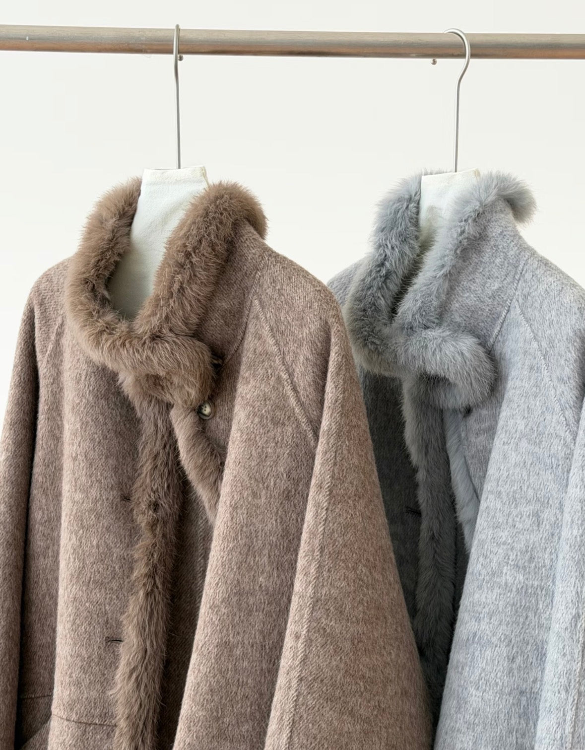 Elowen Fur-Trim Wool Coat
