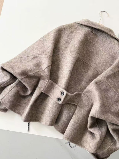 Elara Batwing Relaxed Fit Wool Jacket