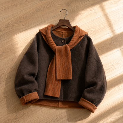 Mori Knit Hood 100% Pure Wool Jacket