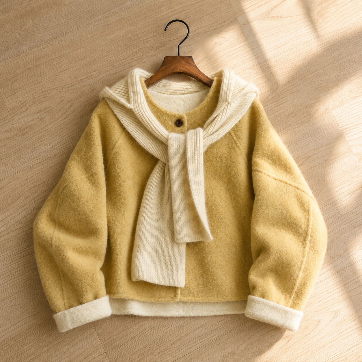 Mori Knit Hood 100% Pure Wool Jacket