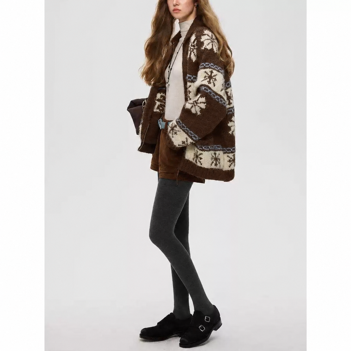 Nordic Fair Isle Knit Cardigan - Wool & Alpaca Blend