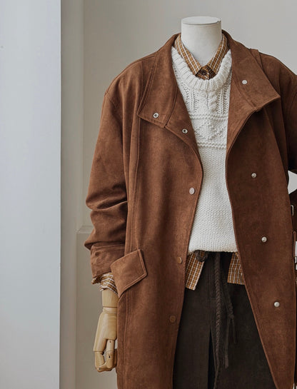 Cedar Faux Suede Coat