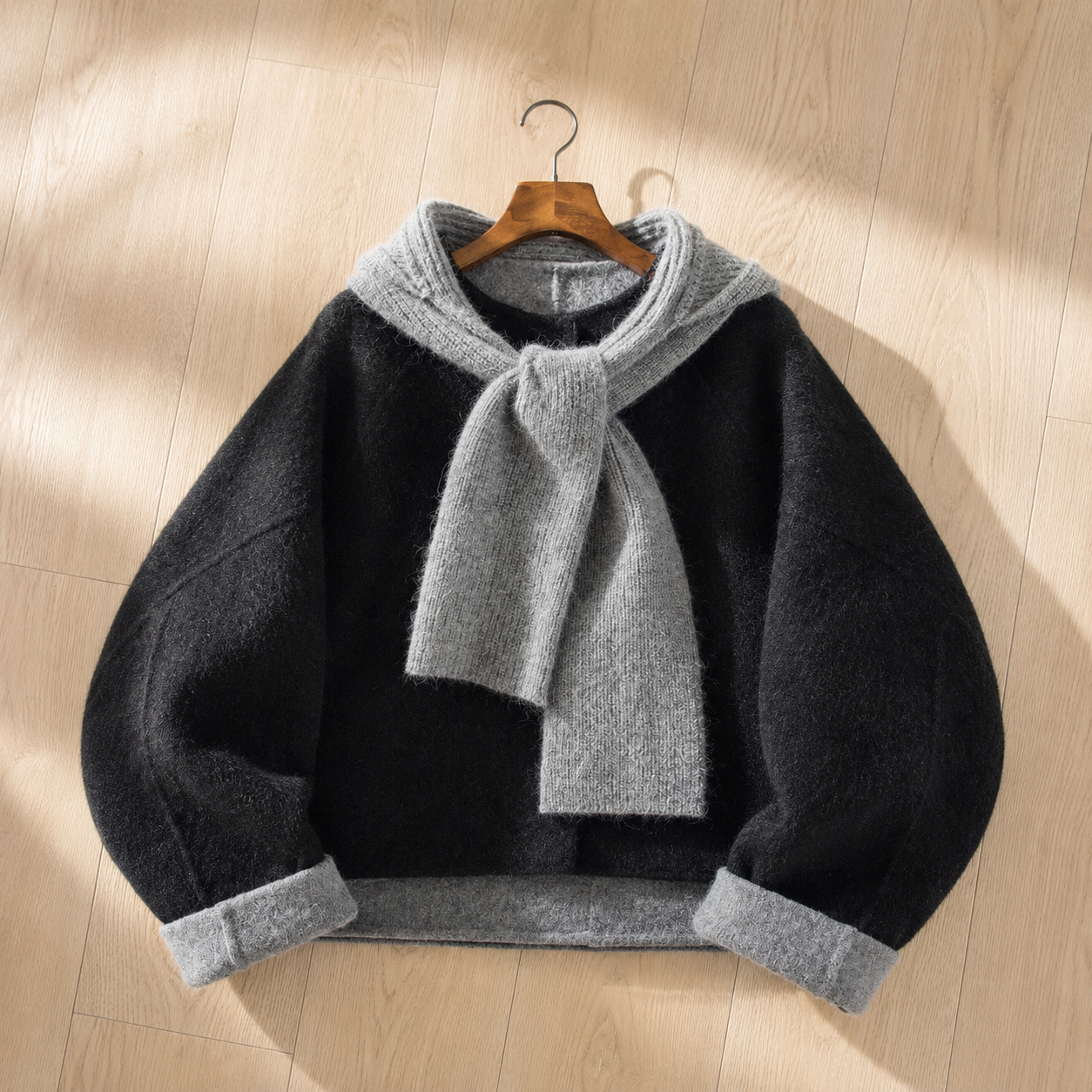 Mori Knit Hood 100% Pure Wool Jacket