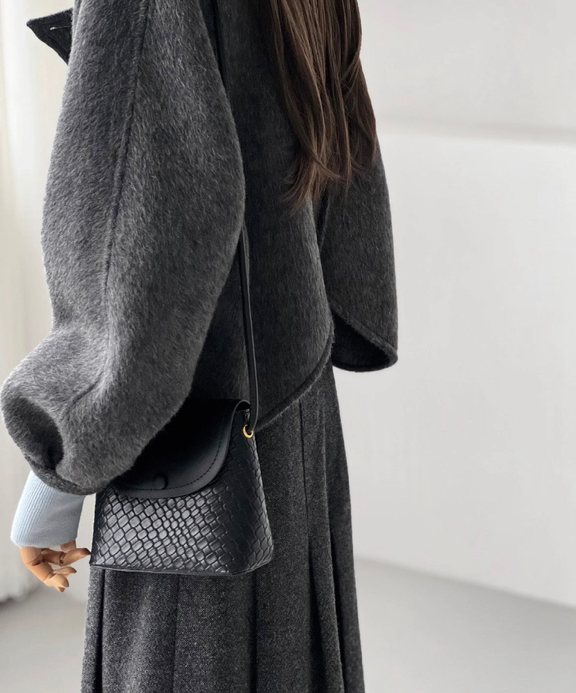 Floral 100% Wool Ruffle Cropped Jacket