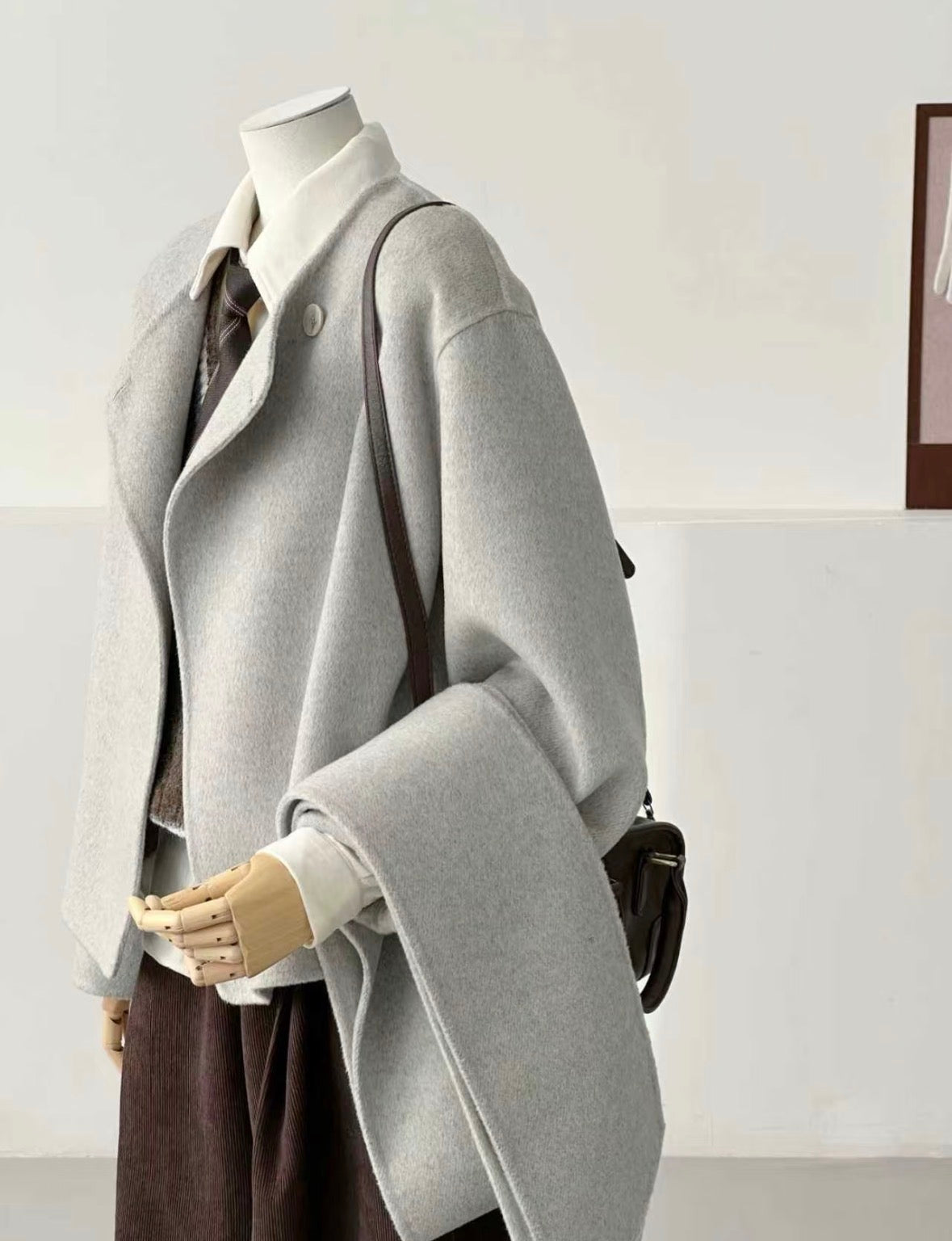 Vela Doublel-Faced Wool Coat with Scarf - 100% Natural Fabrics
