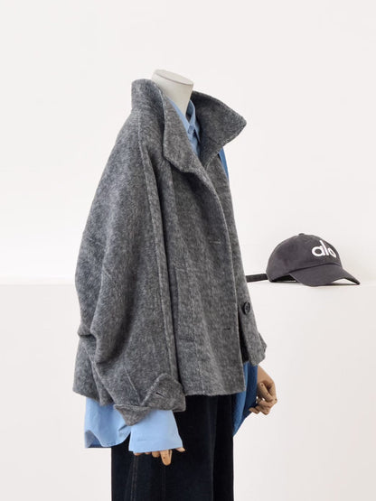 Elara Batwing Relaxed Fit Wool Jacket