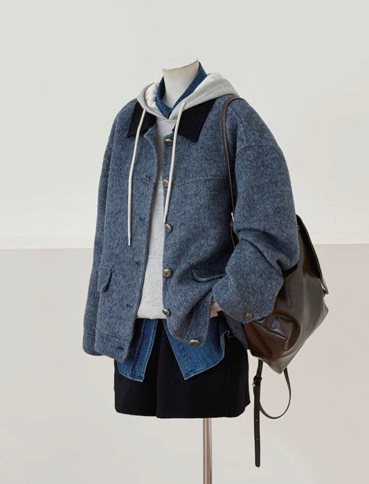 Slate Wool Shirt Jacket