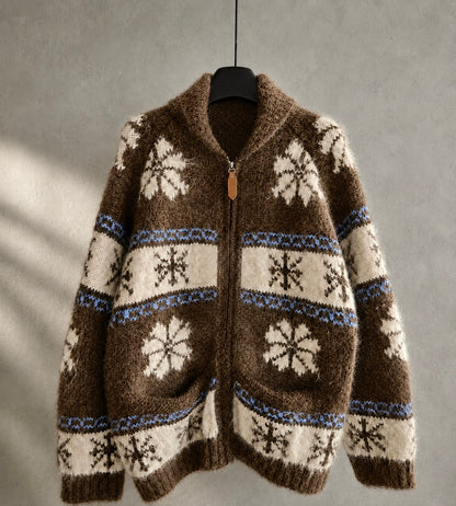 Nordic Fair Isle Knit Cardigan - Wool & Alpaca Blend