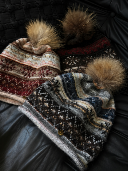 Alpine Fair Isle Knit Pom-Pom Beanie