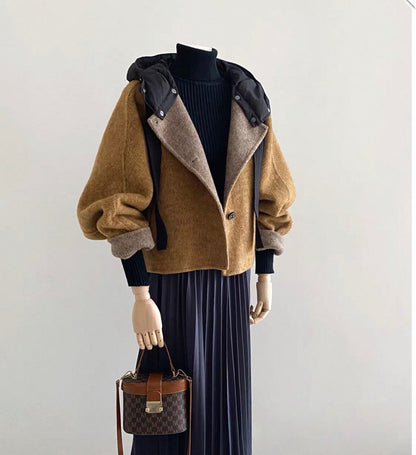 Nora Detachable Hood Wool Jacket