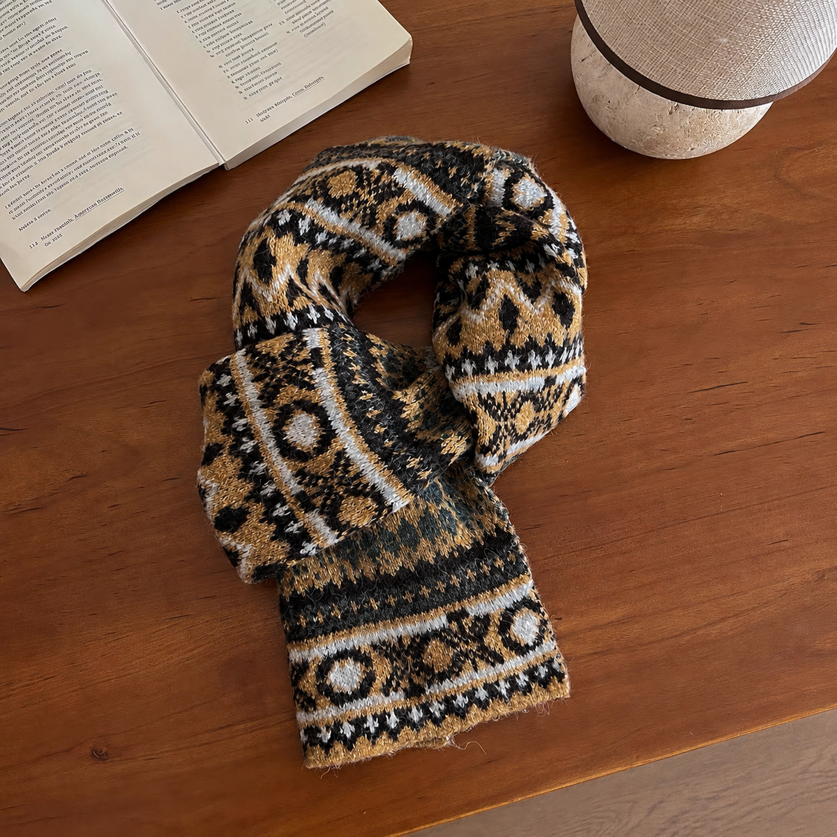 Freya Wool Blend Knit Scarf