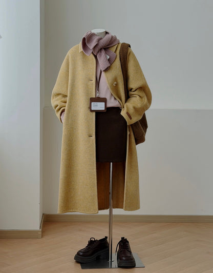 Harlow Longline Wool Coat - 100% Natural Fabrics