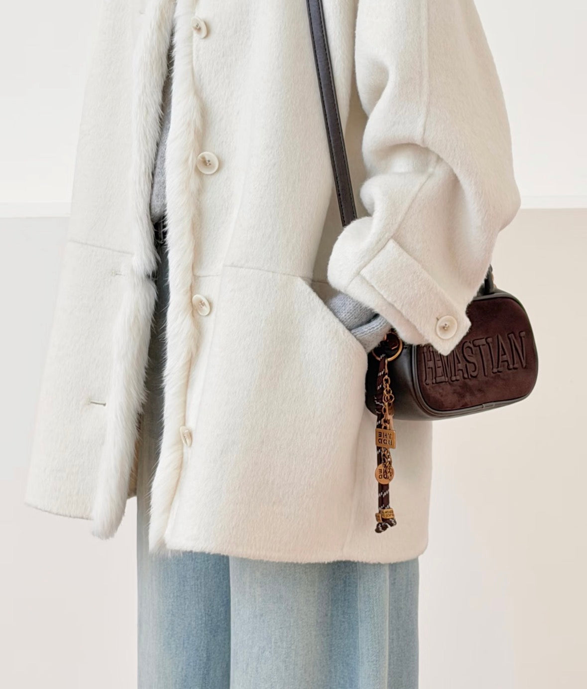 Elowen Fur-Trim Wool Coat