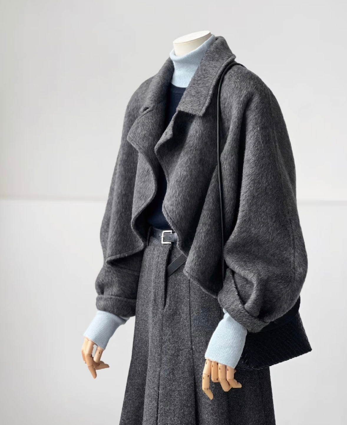 Floral 100% Wool Ruffle Cropped Jacket
