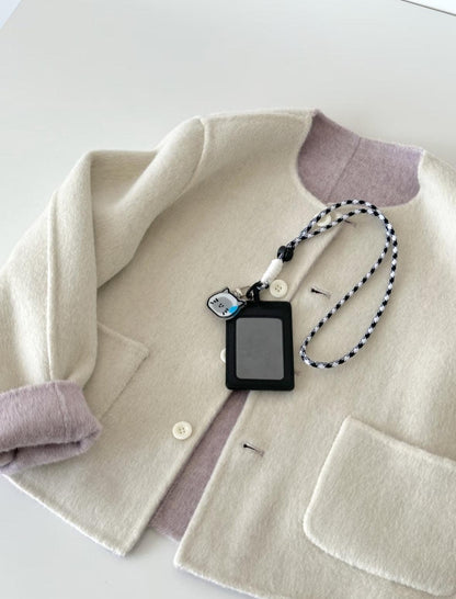 Aria Reversible Wool Short Cardigan - Lavender