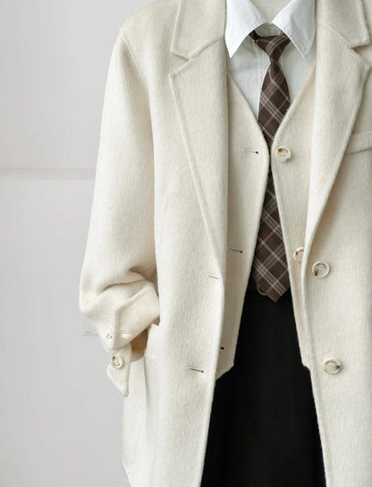 Avery Layered 100% Wool Blazer with Detachable Vest- 2 Colors