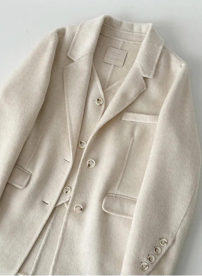 Avery Layered 100% Wool Blazer with Detachable Vest- 2 Colors