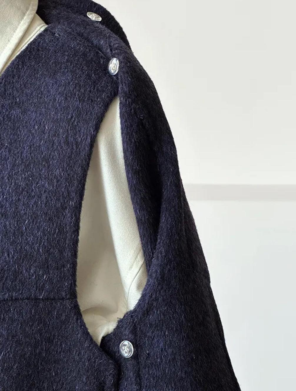 Avery Layered 100% Wool Blazer with Detachable Vest- 2 Colors