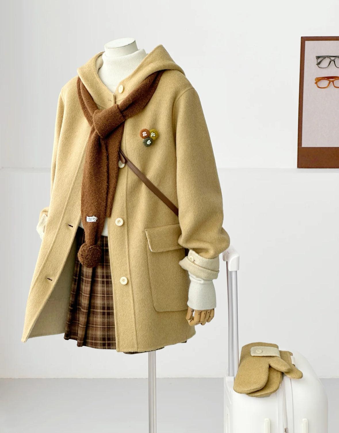 Bivor Two-tone Wool Jacket with Mittens- 4 Colors