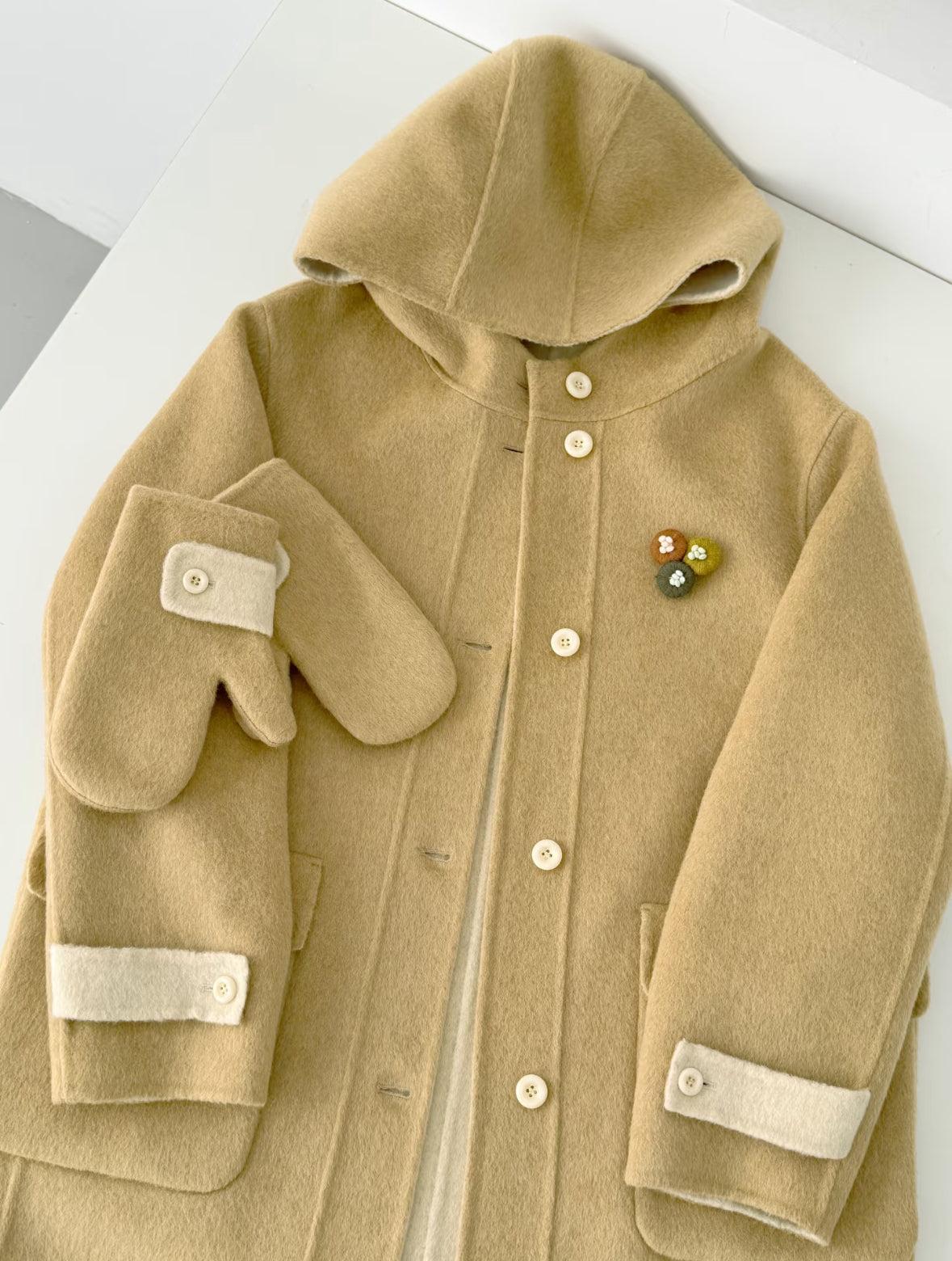 Bivor Two-tone Wool Jacket with Mittens- 4 Colors
