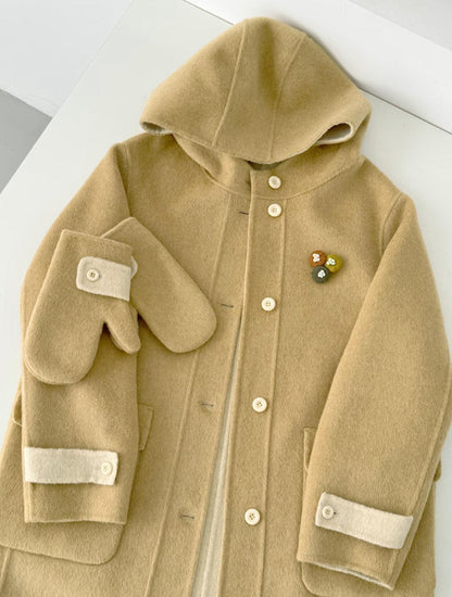 Bivor Two-tone Wool Jacket with Mittens- 4 Colors