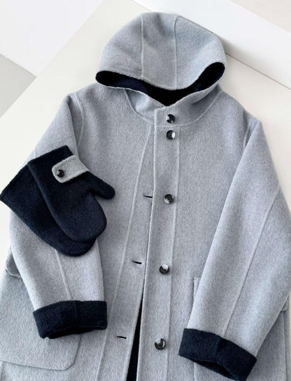 Bivor Two-tone Wool Jacket with Mittens- 4 Colors