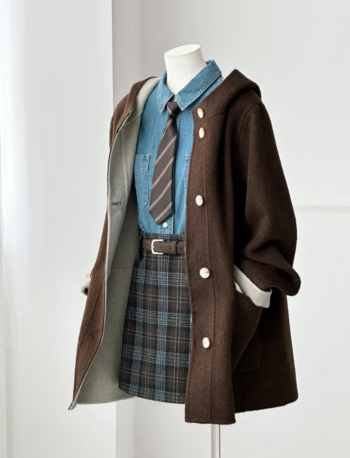 Bivor Two-tone Wool Jacket with Mittens- 4 Colors