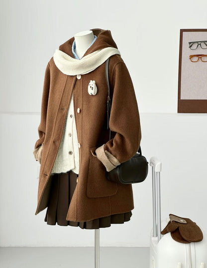 Bivor Two-tone Wool Jacket with Mittens- 4 Colors