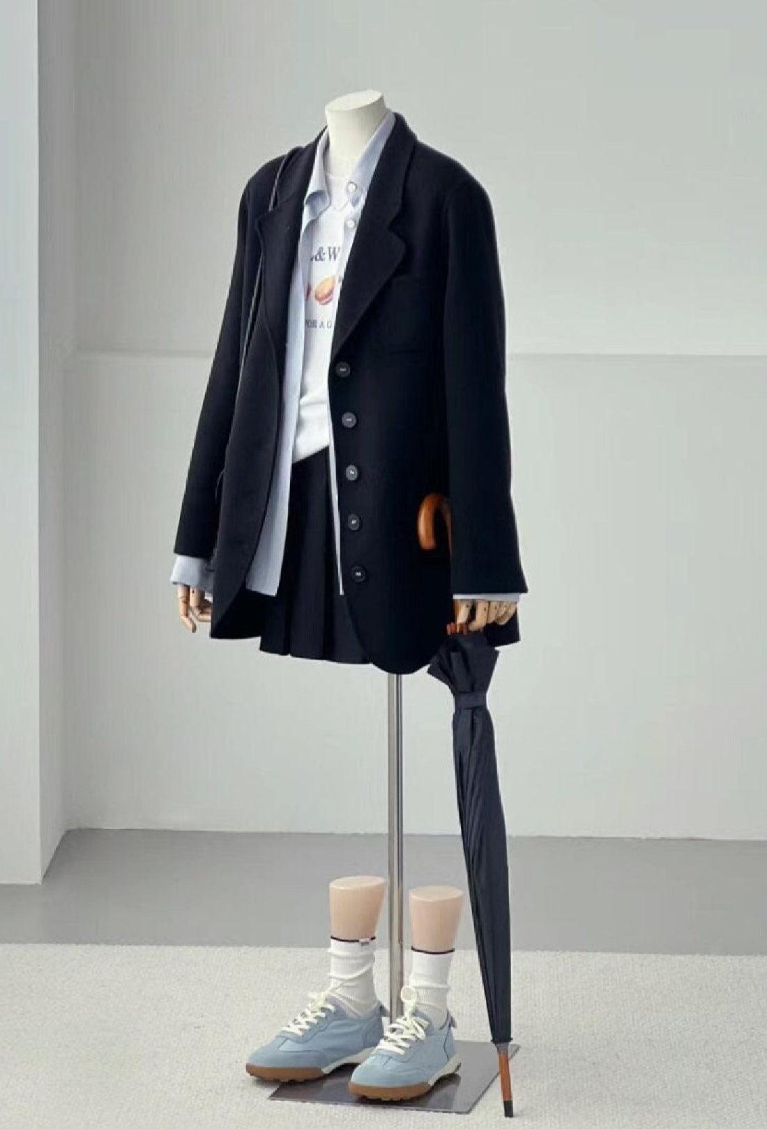 Blair Casual Black Wool Blazer