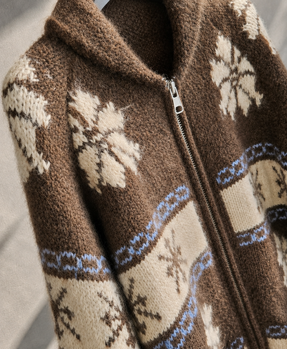 Nordic Fair Isle Knit Cardigan - Wool & Alpaca Blend