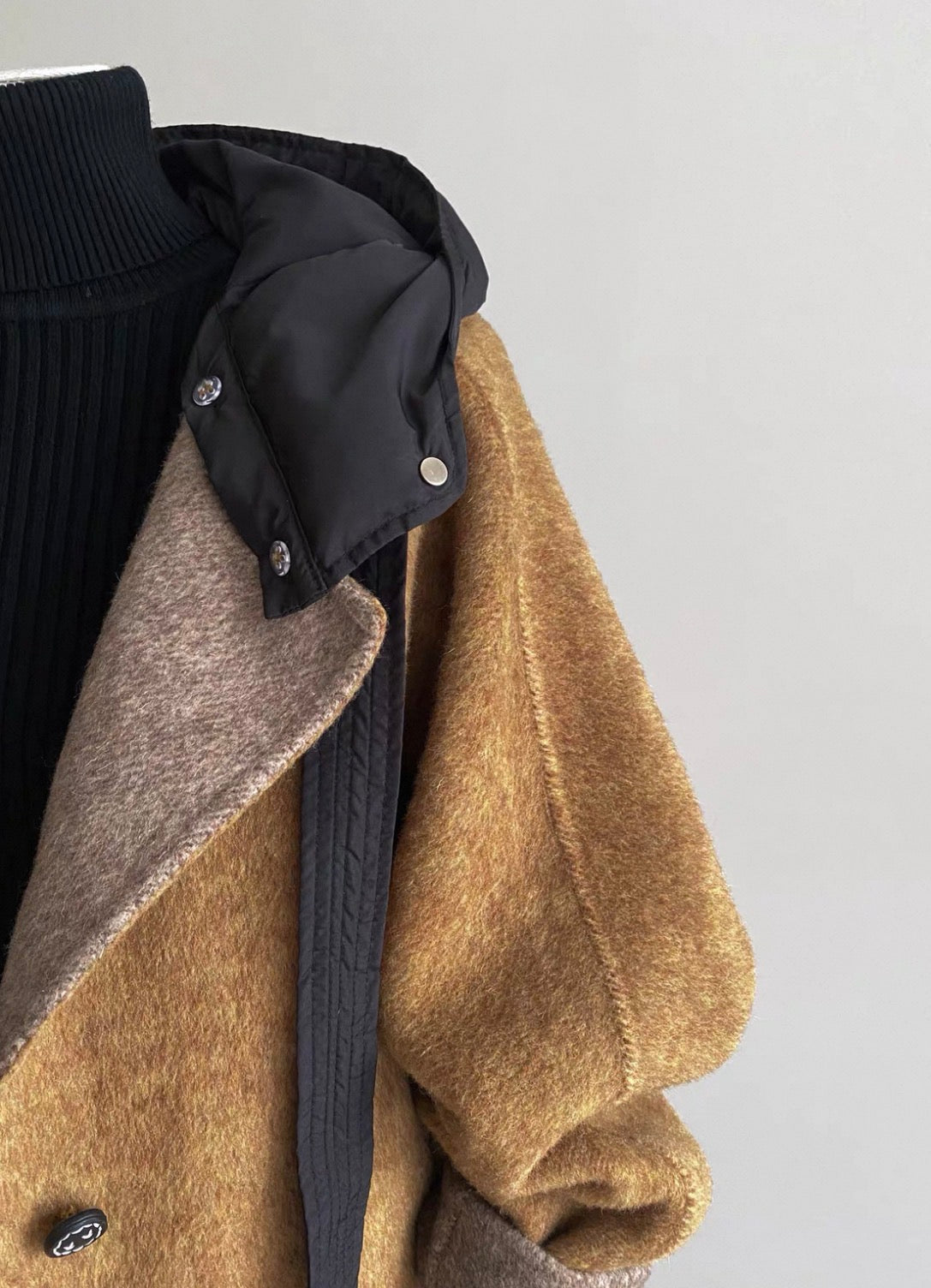 Nora Detachable Hood Wool Jacket