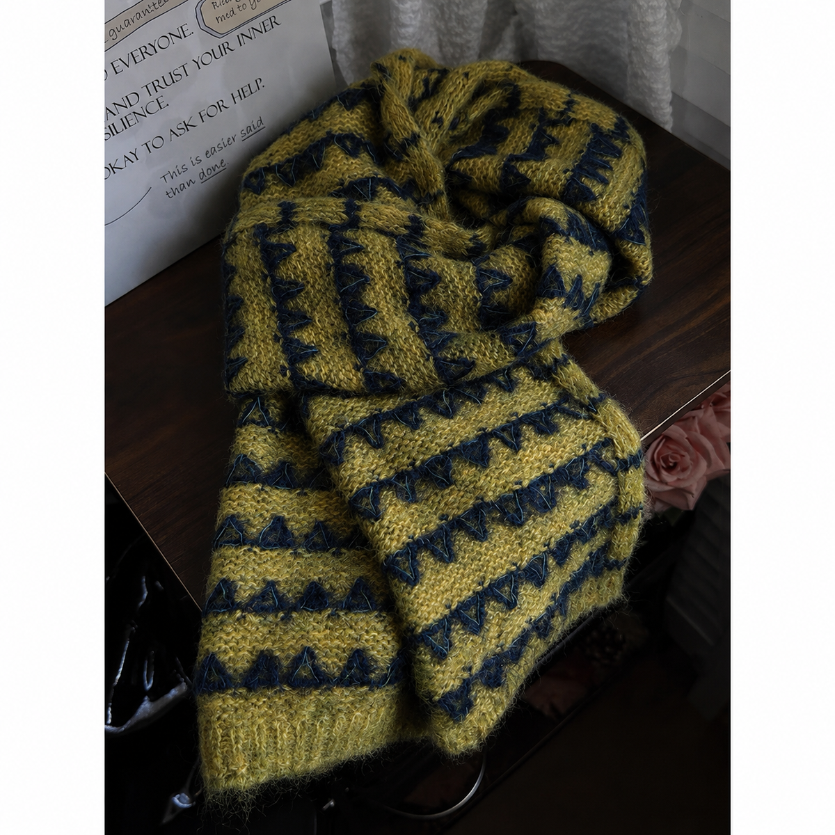 Meadow Wool Blend Knit Scarf