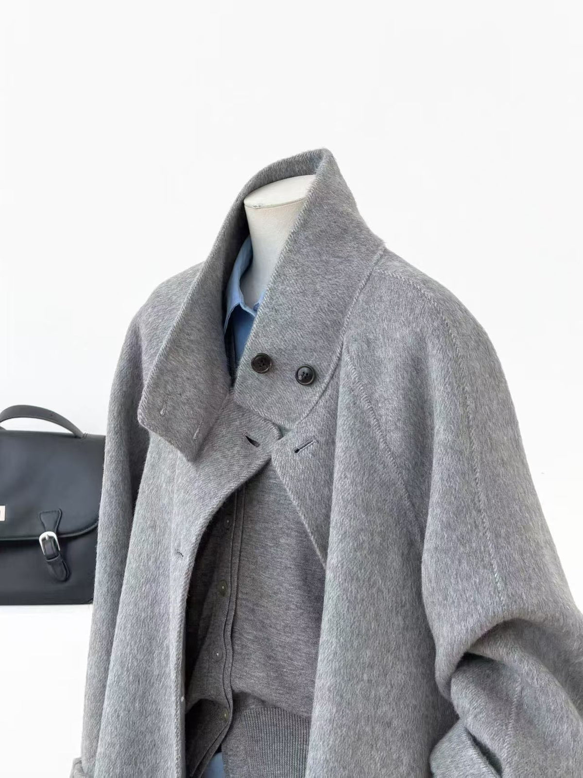 Mara Double-Breasted 100% Natural Fabrics Peacoat