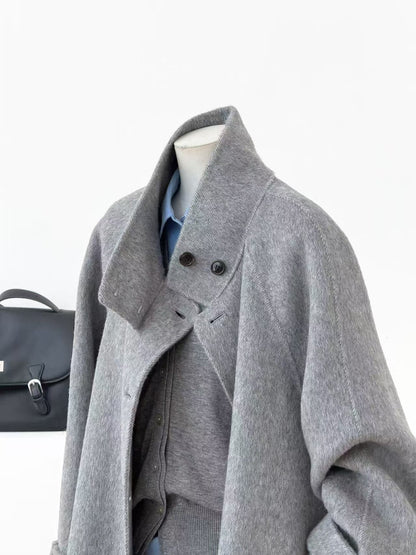 Mara Double-Breasted 100% Natural Fabrics Peacoat