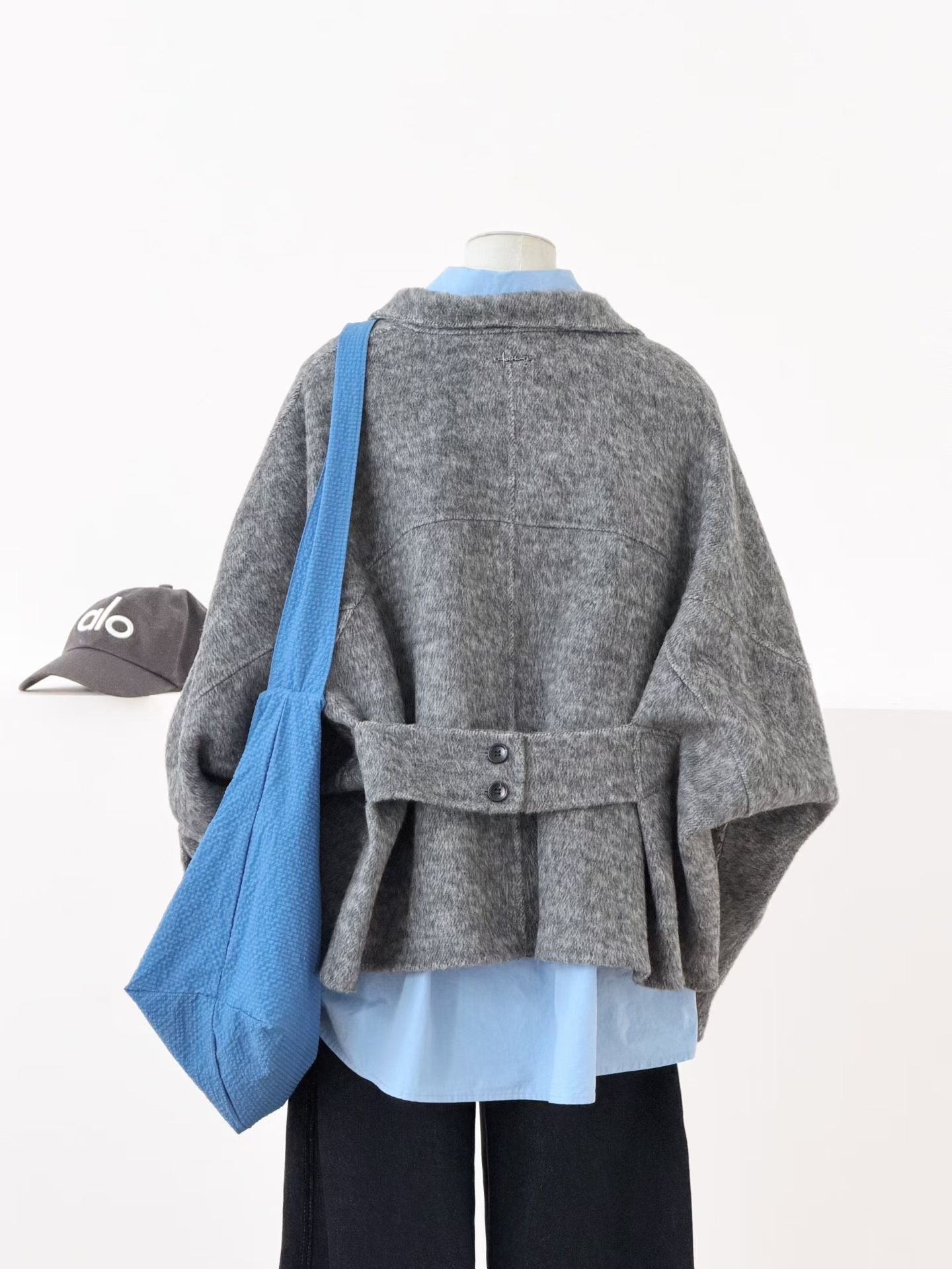 Elara Batwing Relaxed Fit Wool Jacket