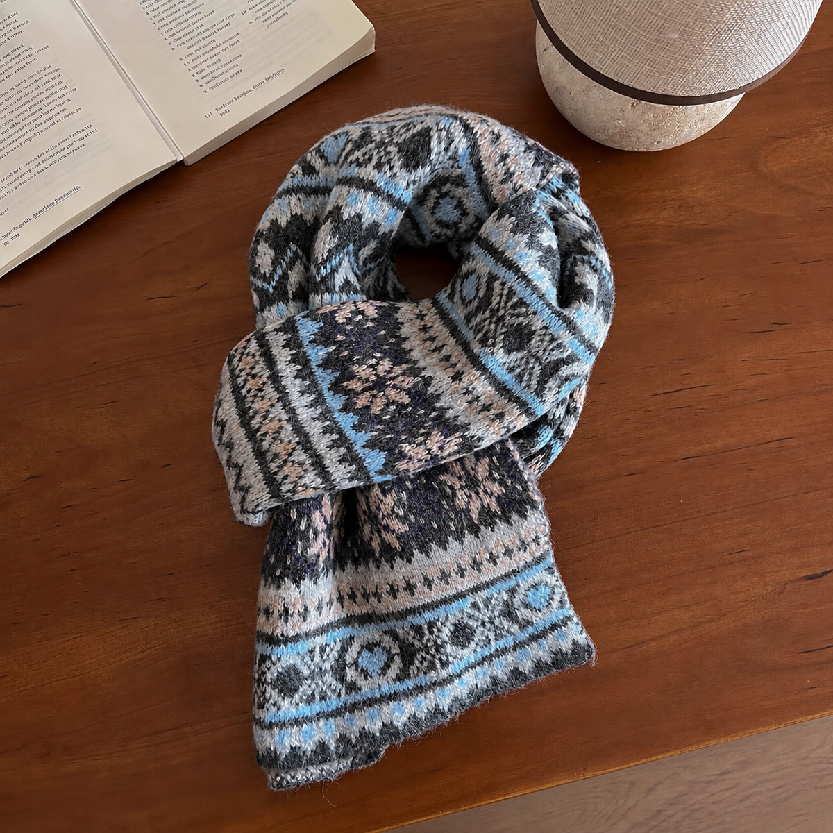 Freya Wool Blend Knit Scarf