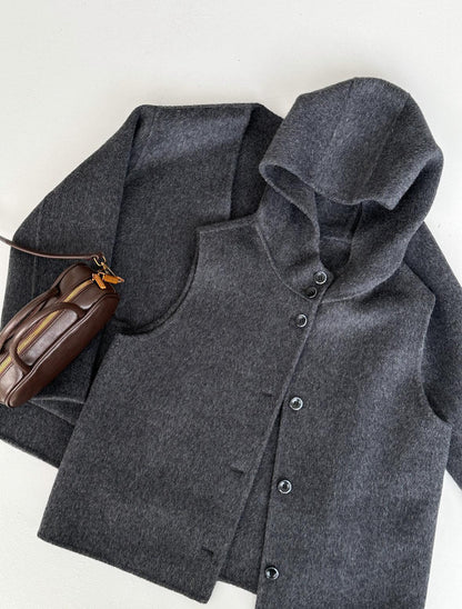 Dualis 3 in 1 Short Wool Jacket and Vest Set - 2 Colors