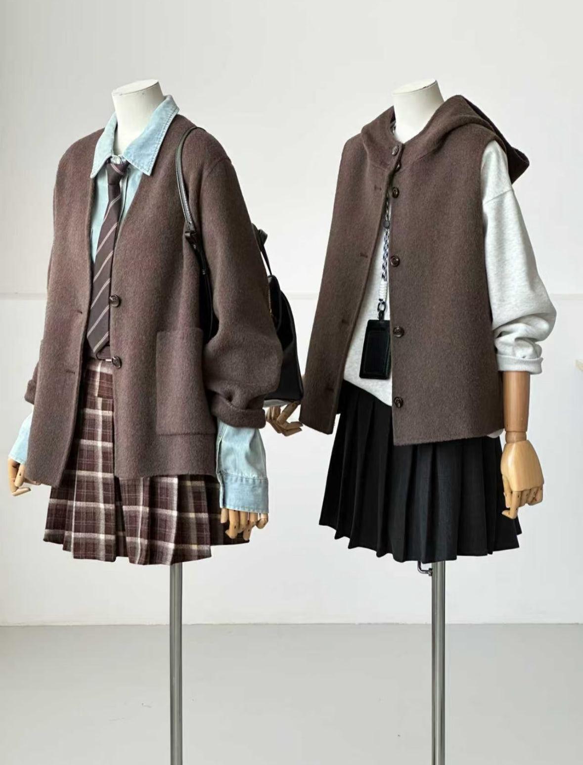 Dualis 3 in 1 Short Wool Jacket and Vest Set - 2 Colors