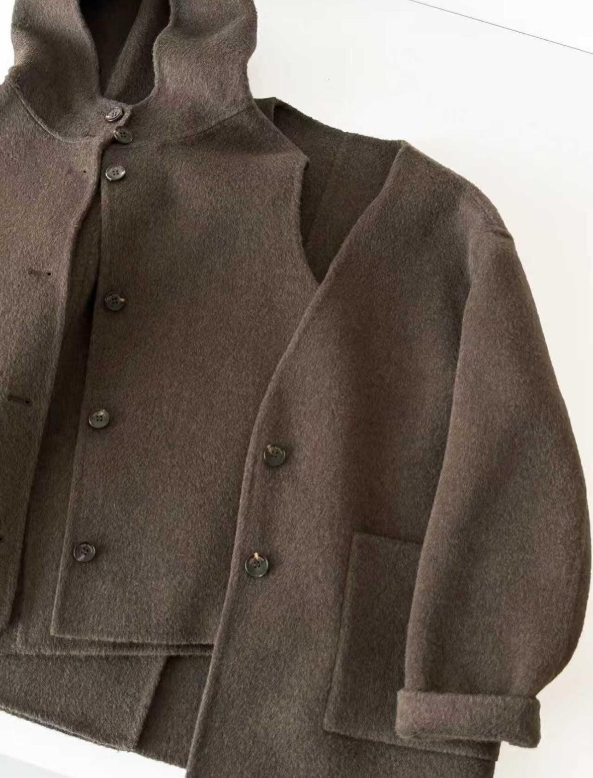 Dualis 3 in 1 Short Wool Jacket and Vest Set - 2 Colors