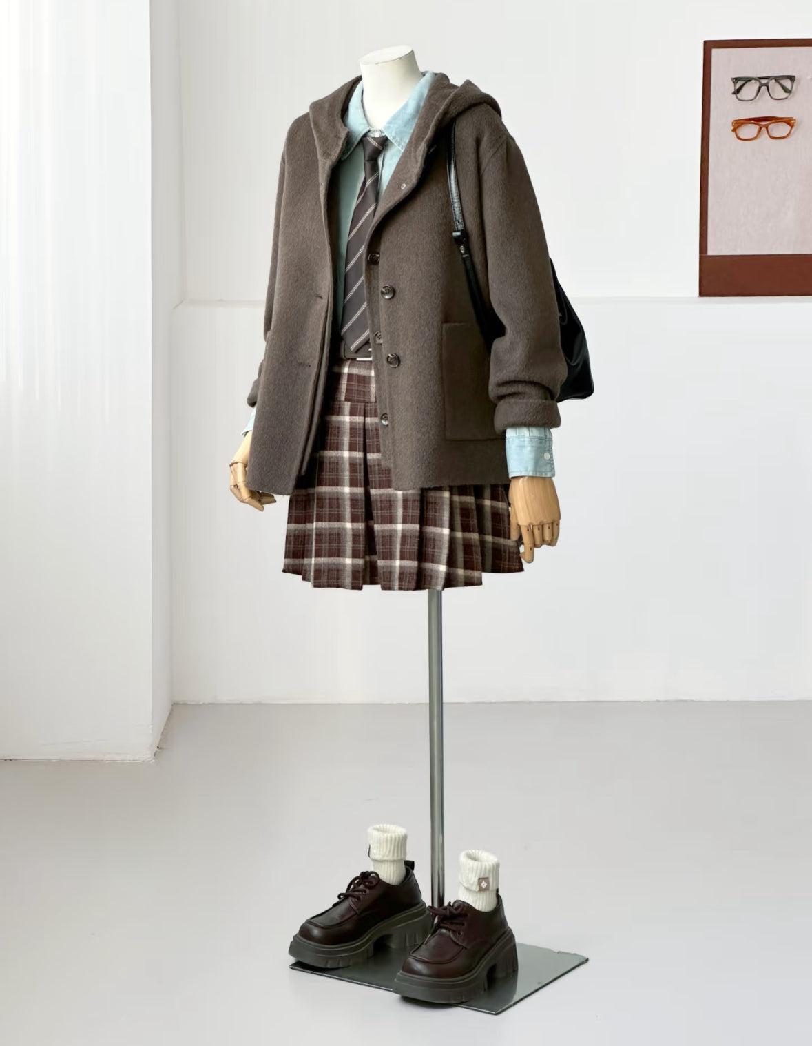 Dualis 3 in 1 Wool Jacket and Vest Set - Brown